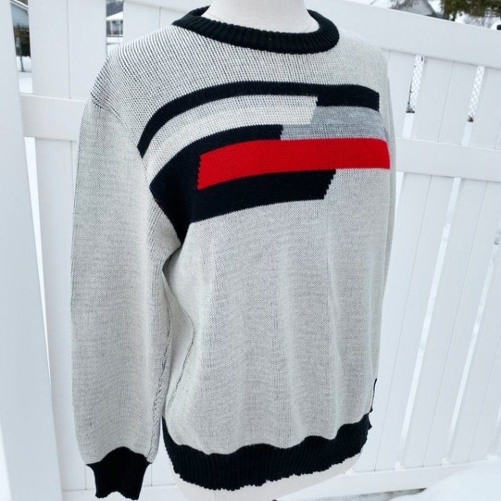 VTG Van Cort Striped Color Block Chunky Sweater